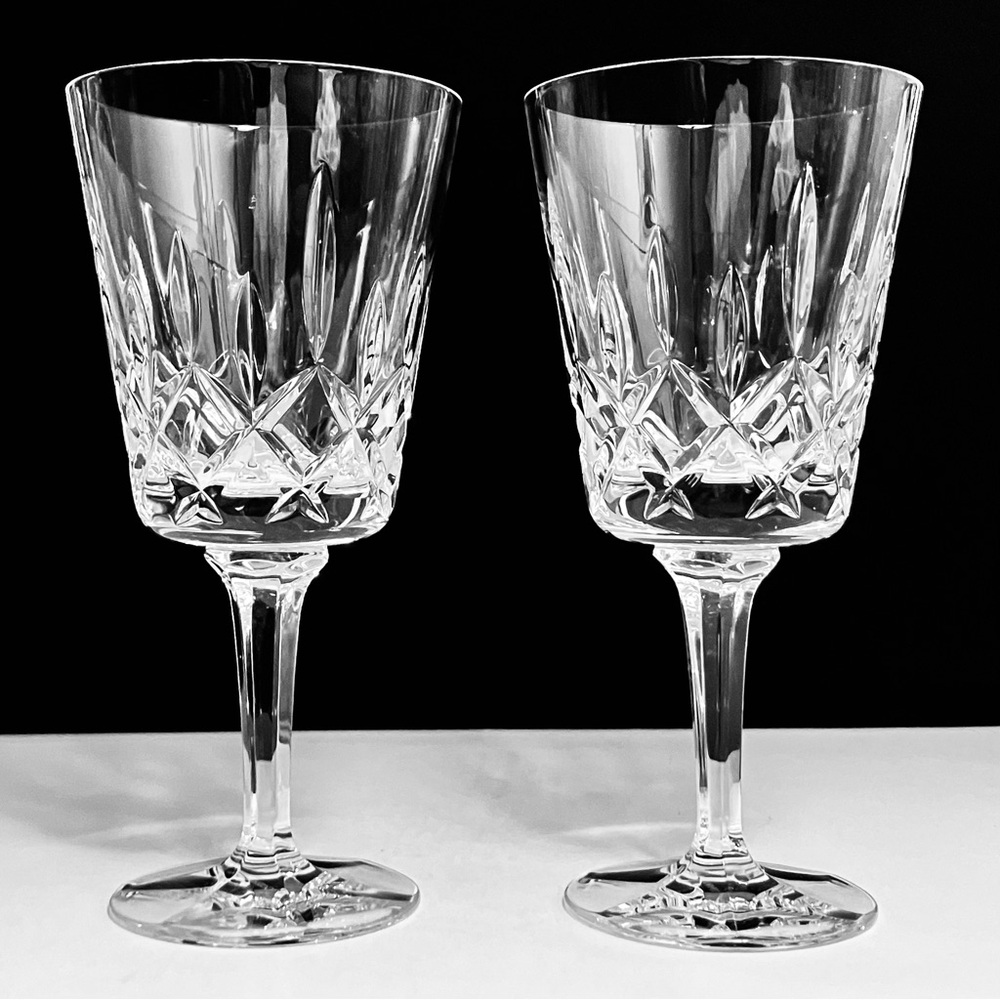 2 GORHAM ‘KING EDWARD’ Water Goblets / FINE GERMAN CRYSTAL / Discontinued 1999
